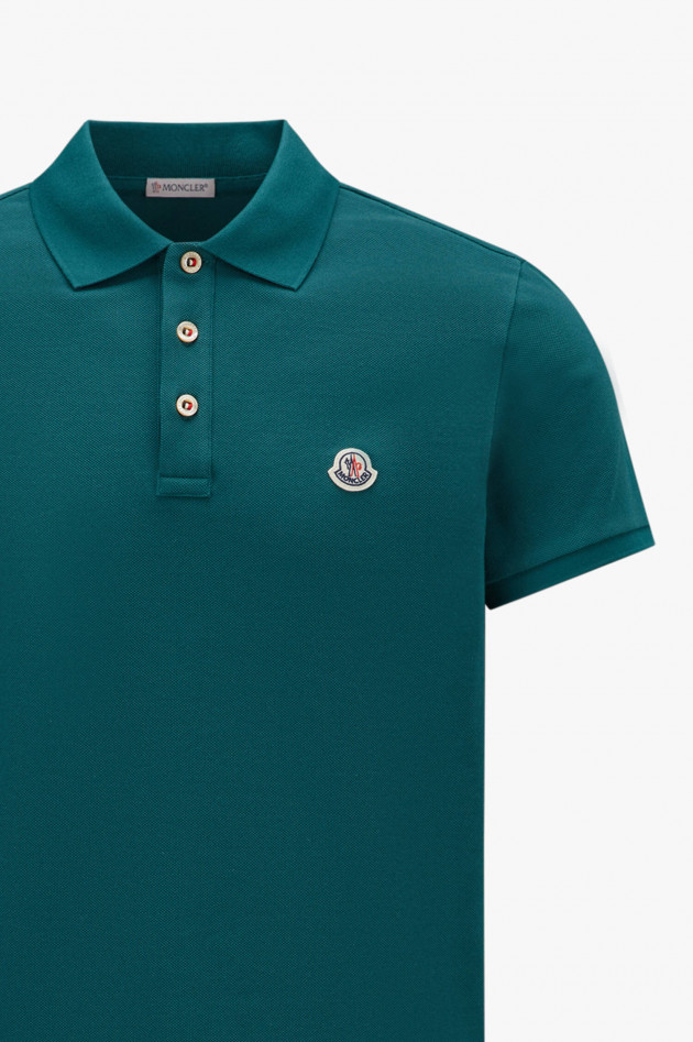 Moncler Klassiches Poloshirt in Dunkelgrün