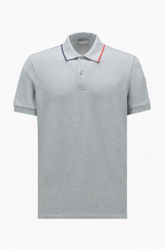 Moncler Poloshirt mit Kontrast-Streifen in Grau