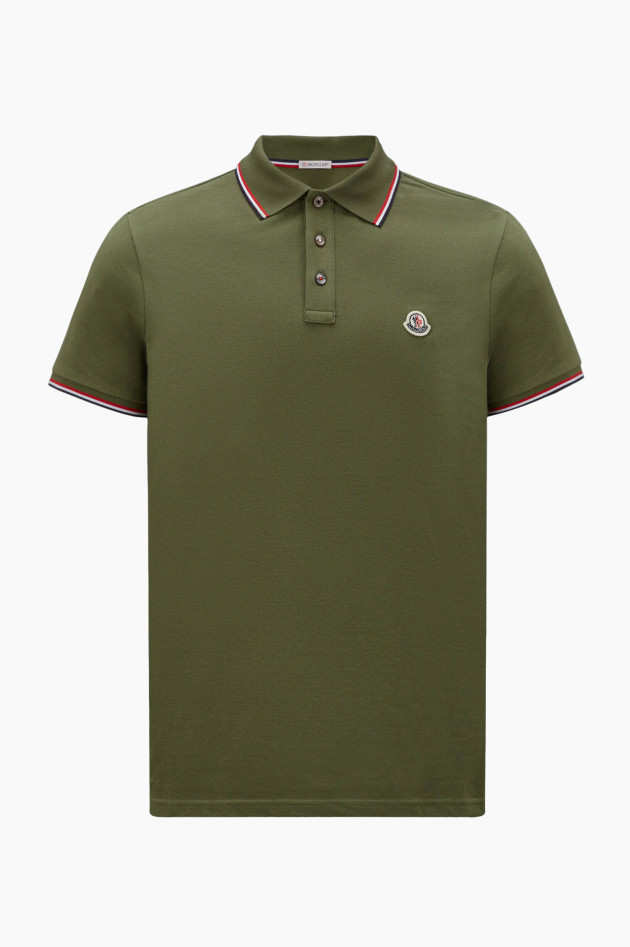 Moncler Poloshirt mit Streifen-Details in  Oliv