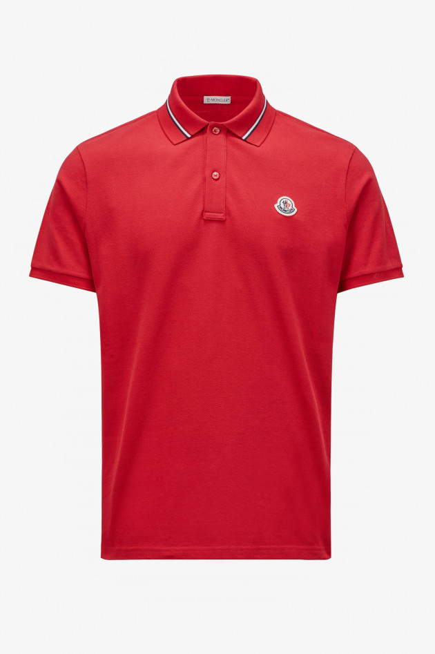 Moncler Poloshirt mit Streifen-Details in Rot