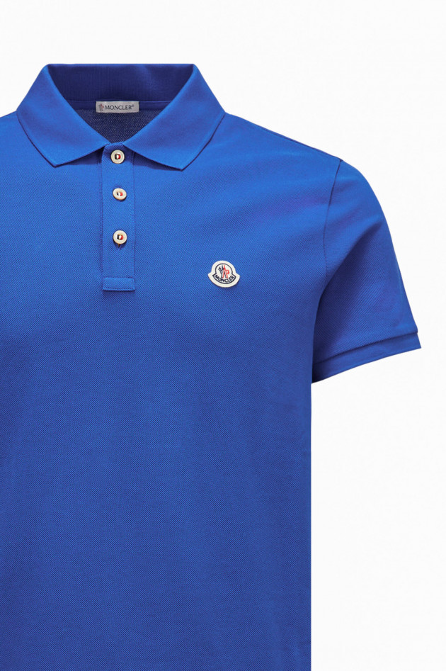 Moncler Klassisches Poloshirt in Blau