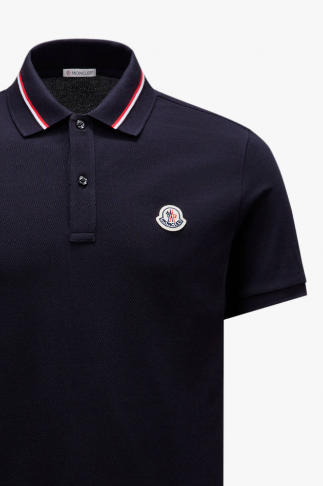 Moncler Poloshirt mit Streifen-Details in Schwarz
