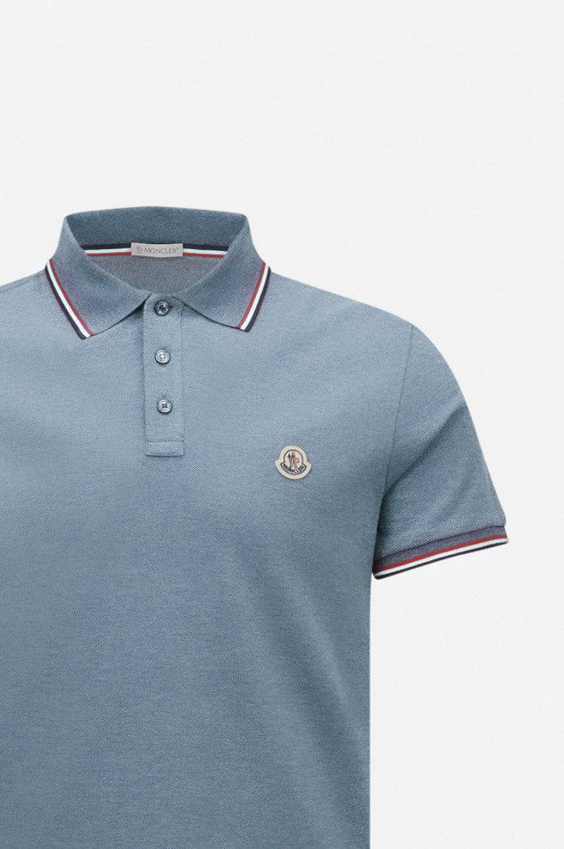 Moncler  Poloshirt mit Streifen-Details in Hellblau