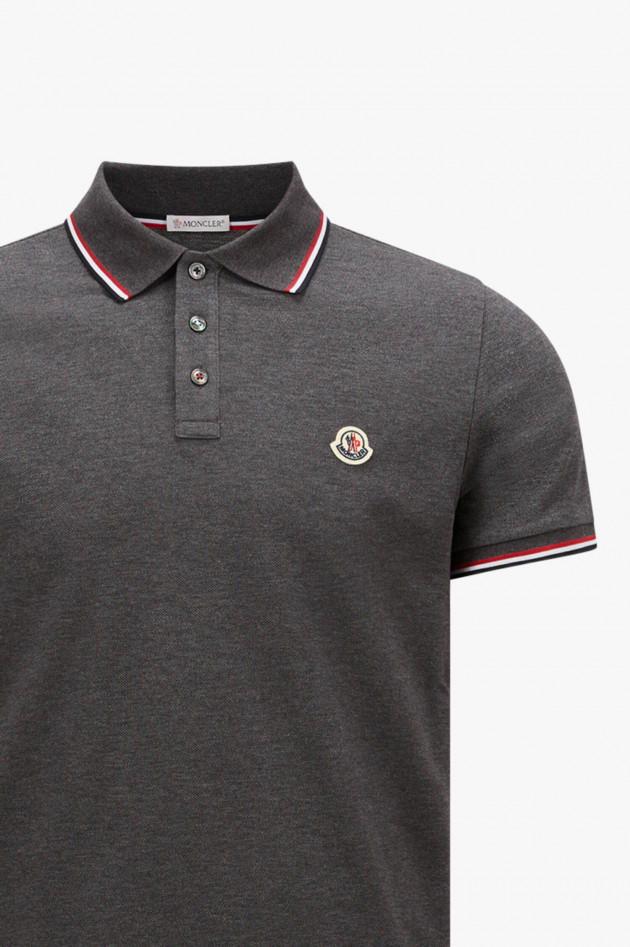 Moncler  Poloshirt mit Streifen-Details in Anthrazit