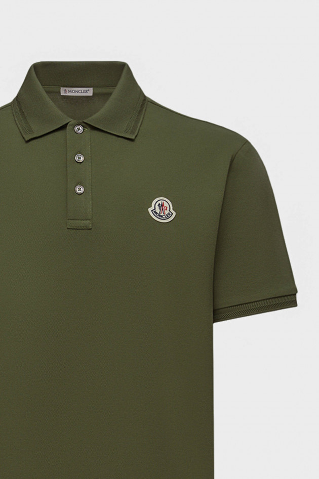Moncler Poloshirt mit Kragen-Details in Oliv