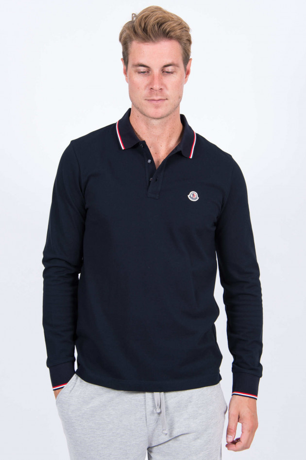 Moncler Langarm-Poloshirt in Navy