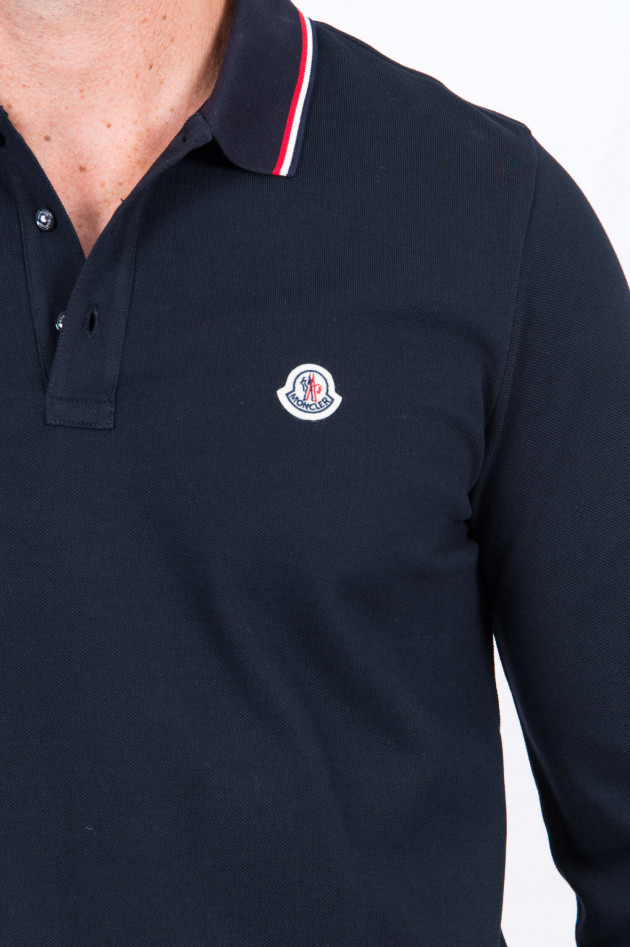 Moncler Langarm-Poloshirt in Navy