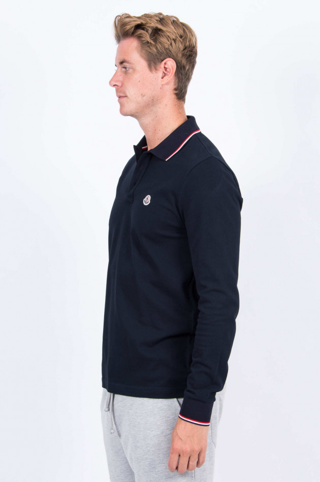 Moncler Langarm-Poloshirt in Navy