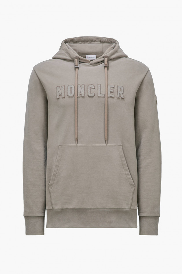 Moncler Kapuzenpulli mit Schriftzug in Khaki