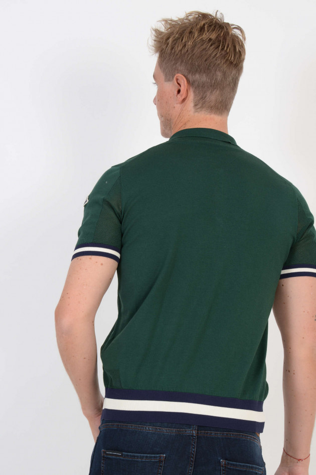 Moncler Poloshirt mit Lochstrick in Grün