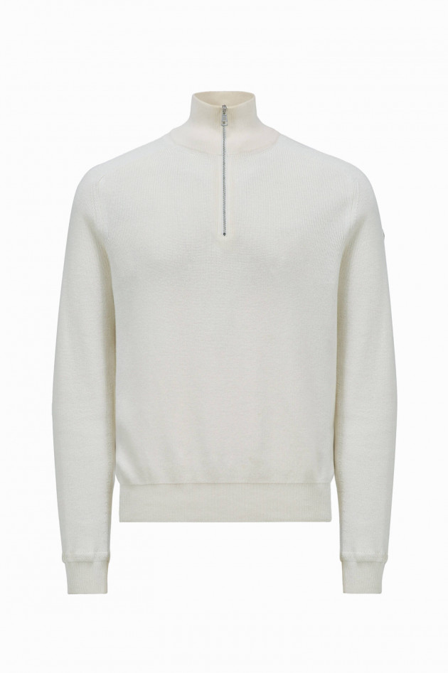 Moncler Pullover aus Baumwoll-Cashmere Mix in Natur