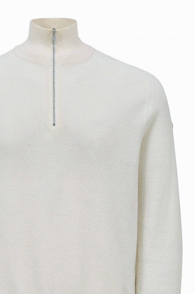 Moncler Pullover aus Baumwoll-Cashmere Mix in Natur