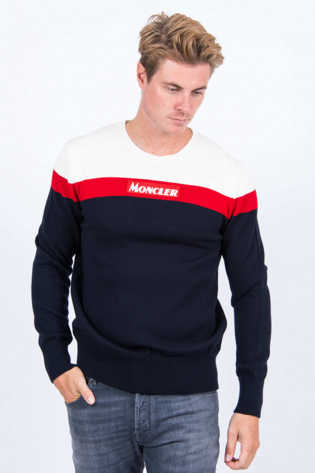 Moncler Strickpullover in Navy/Rot