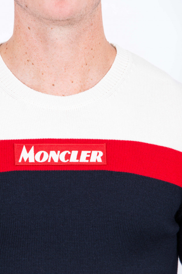 Moncler Strickpullover in Navy/Rot