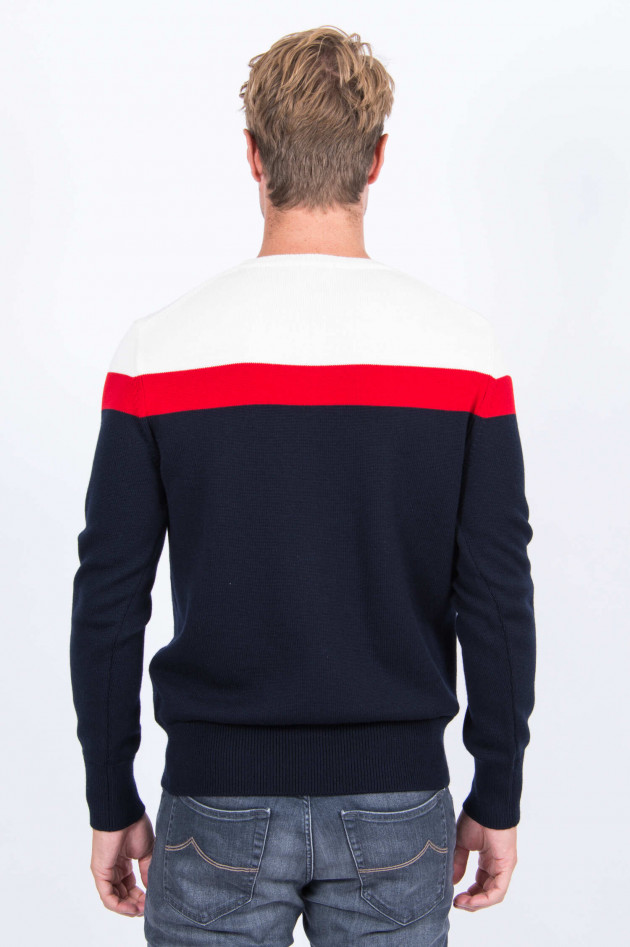 Moncler Strickpullover in Navy/Rot