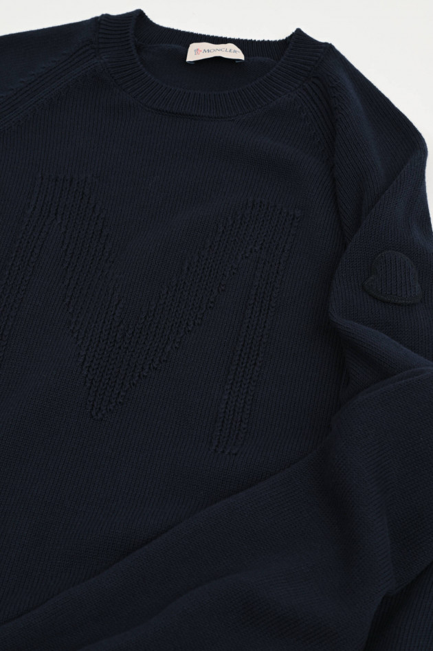 Moncler Strickpullover mit Monogramm in Navy