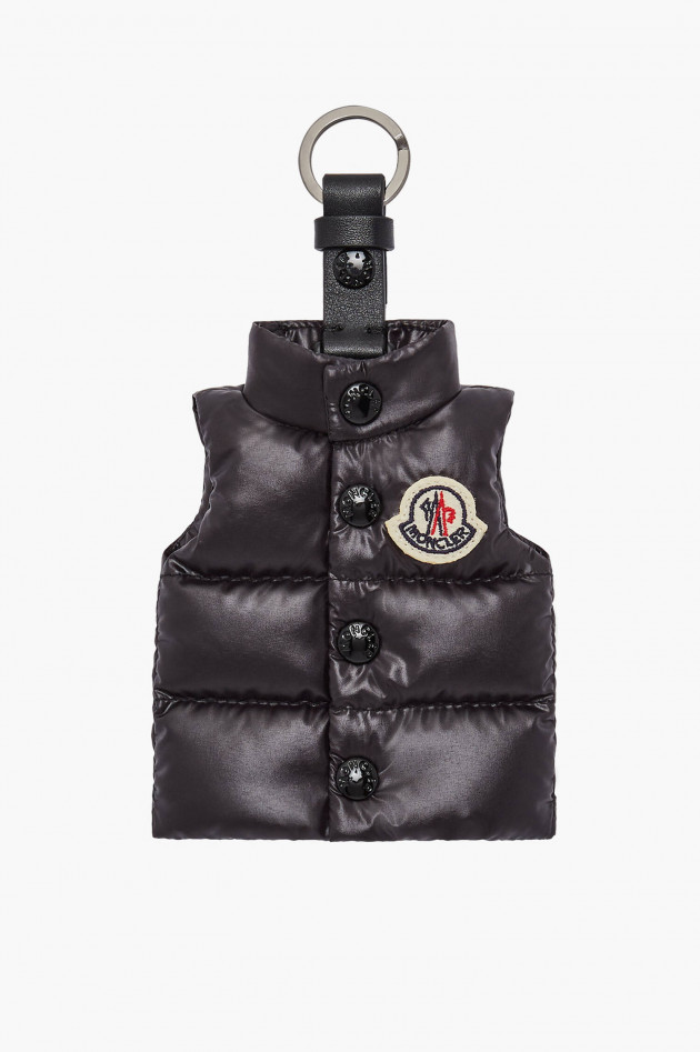 Moncler Schlüsselanhänger mit Mini-Daunenweste in Schwarz
