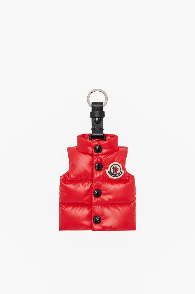 Moncler Schlüsselanhänger mit Mini-Daunenweste in Rot