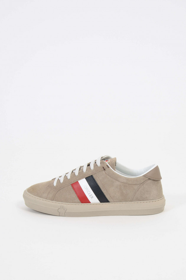 Moncler Sneakers aus Veloursleder in Beige