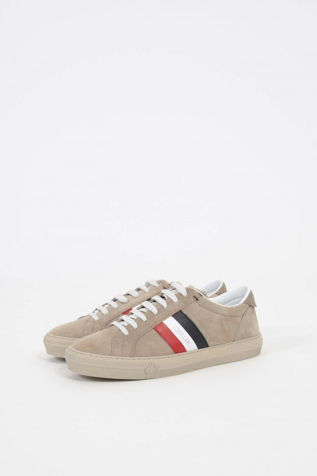 Moncler Sneakers aus Veloursleder in Beige