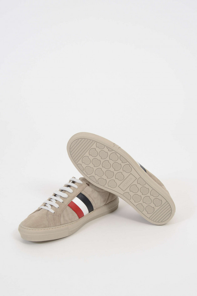 Moncler Sneakers aus Veloursleder in Beige