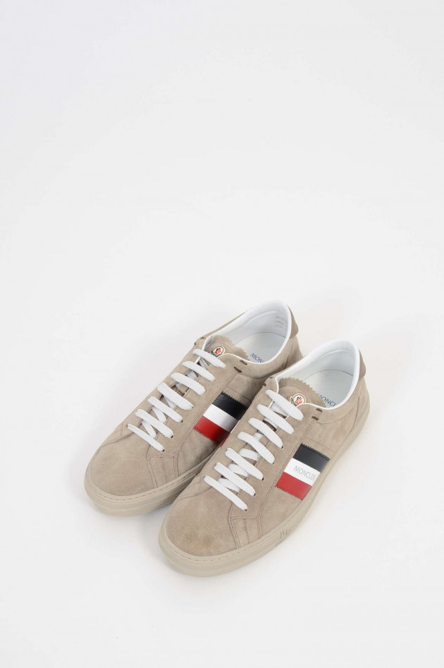 Moncler Sneakers aus Veloursleder in Beige