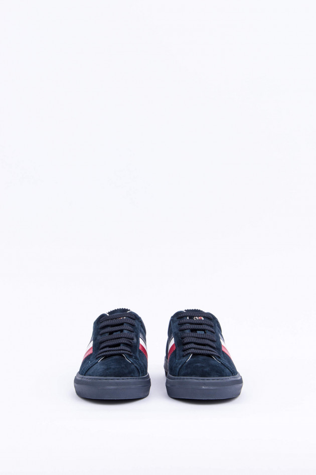 Moncler Veloursleder Sneaker mit Logo in Navy