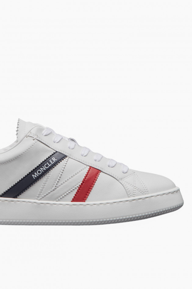 Moncler Glattleder Sneaker MONACO M in Weiß