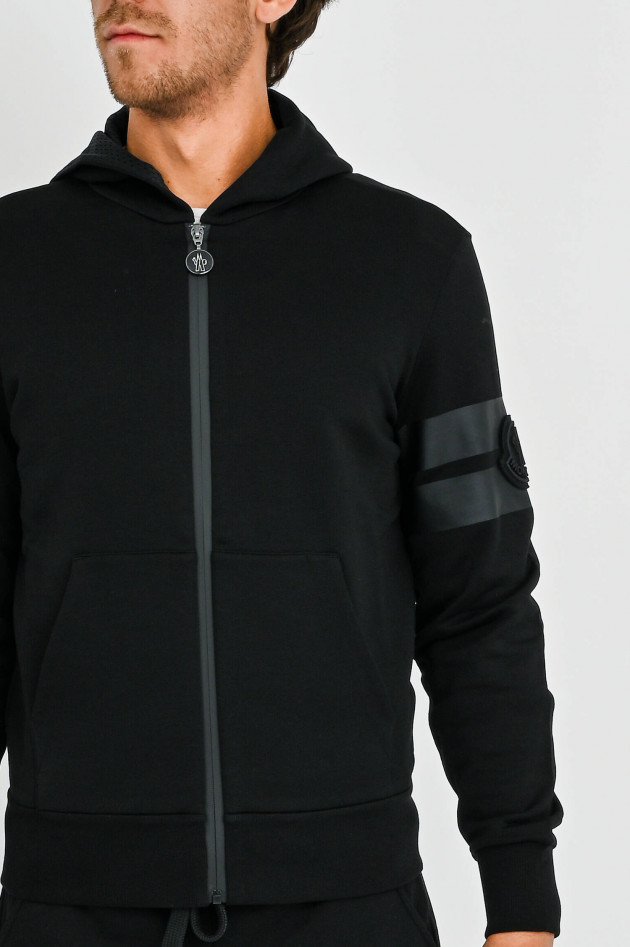 Moncler Sweat-Jacke mit Logo-Patch in Schwarz