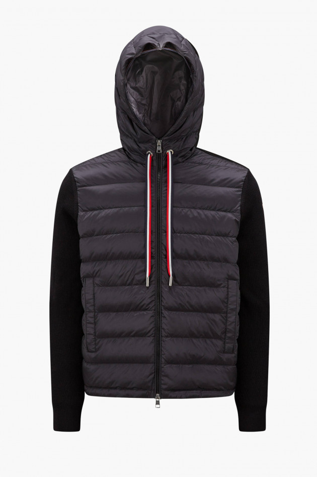 Moncler Woll-Cardigan mit Kapuze in Schwarz
