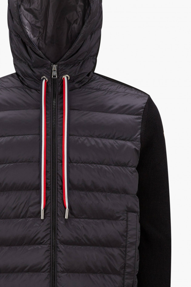 Moncler Woll-Cardigan mit Kapuze in Schwarz
