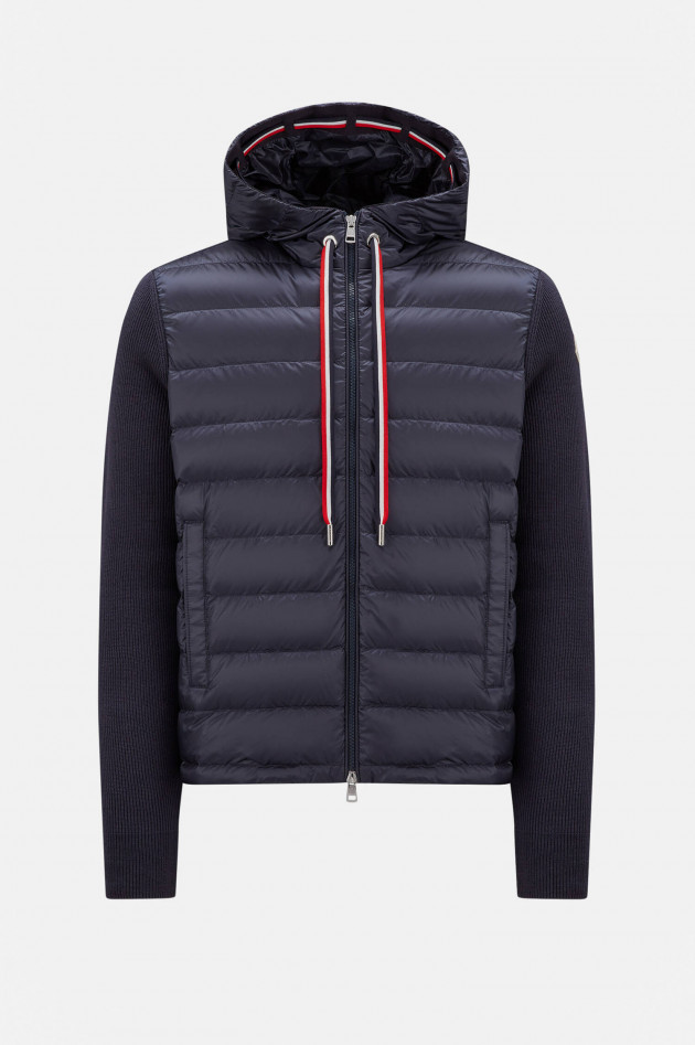 Moncler Woll-Cardigan mit Kapuze in Navy