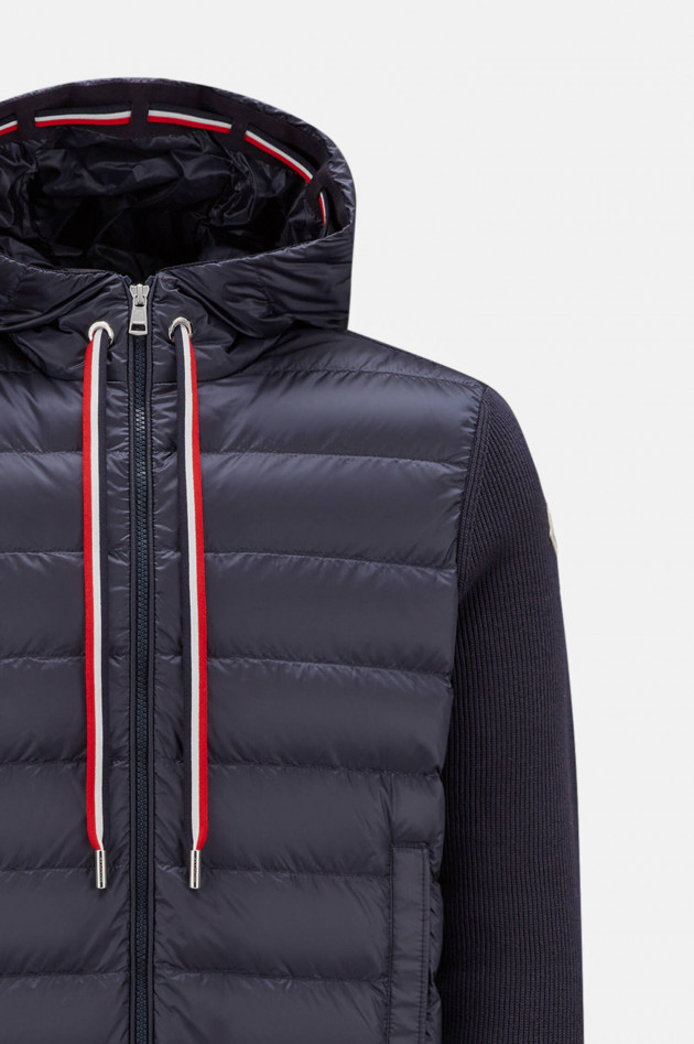 Moncler Woll-Cardigan mit Kapuze in Navy