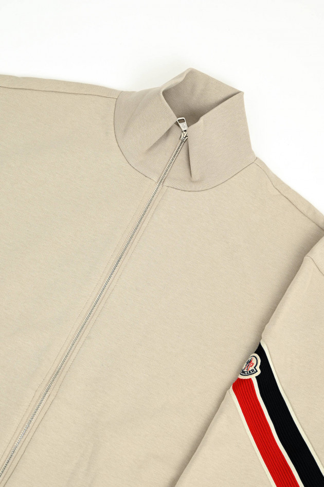 Moncler Sweatjacke aus Baumwolle in hellem Beige