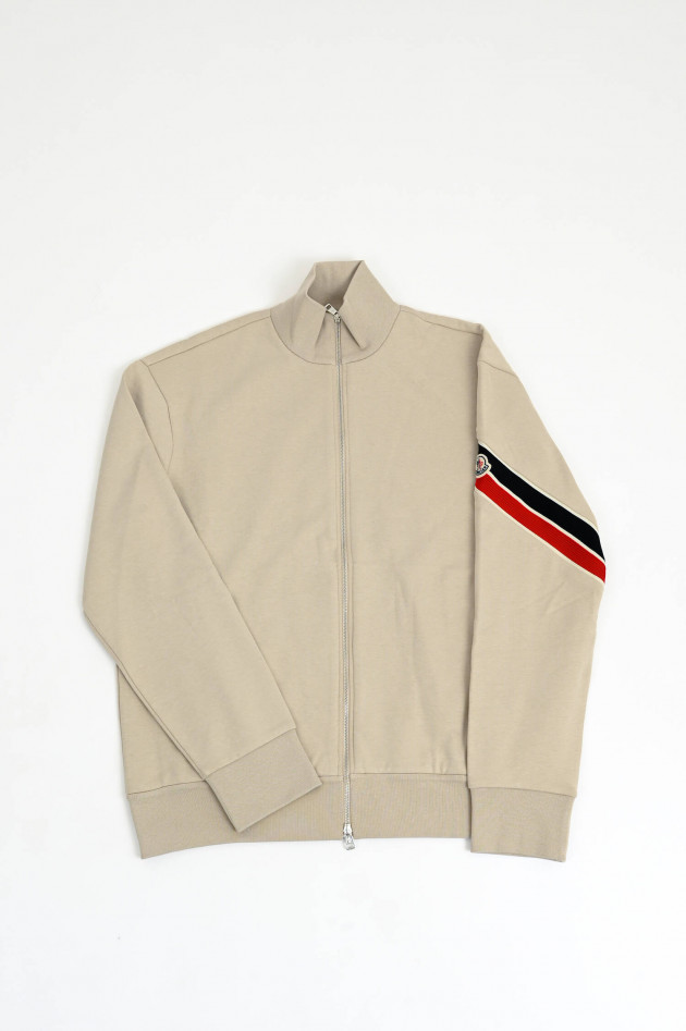 Moncler Sweatjacke aus Baumwolle in hellem Beige
