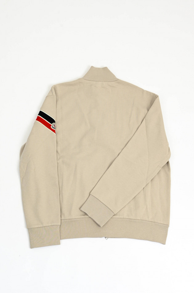 Moncler Sweatjacke aus Baumwolle in hellem Beige