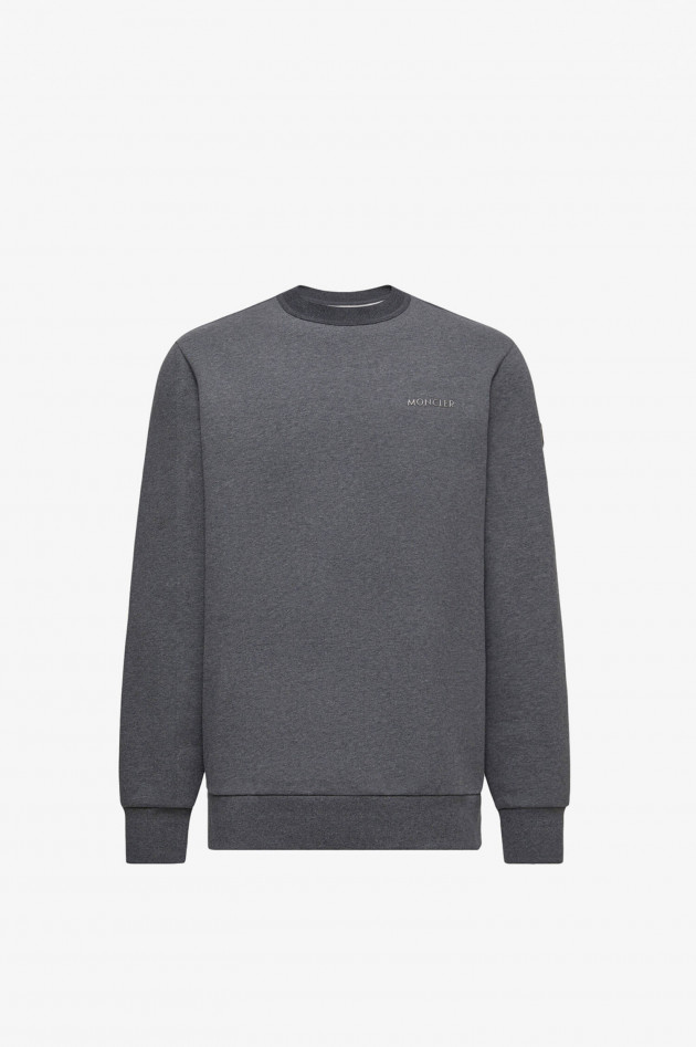 Moncler Sweater mit Logo-Aufnäher in Anthrazit