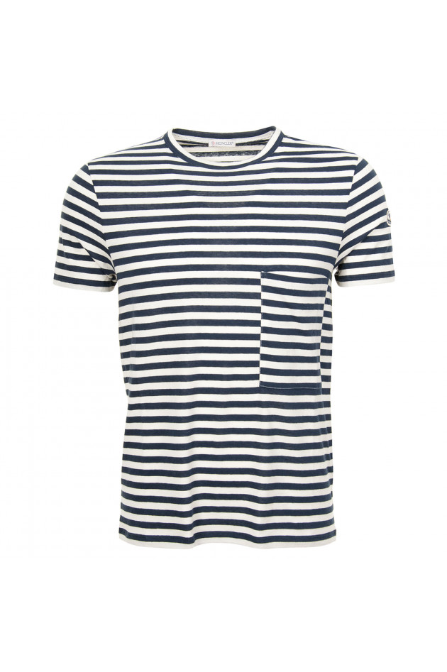 Moncler T-Shirt in Blau/Weiß