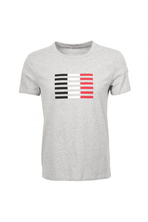 Moncler T-Shirt in Grau/Rot