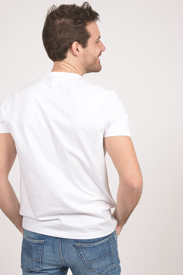 Moncler T-Shirt mit Schriftzug in Weiß