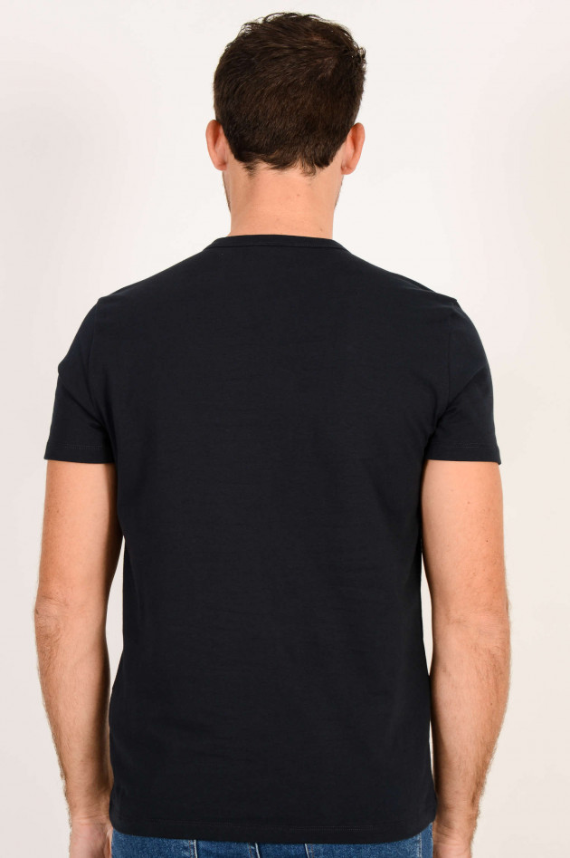 Moncler T-Shirt mit Schriftzug in Navy
