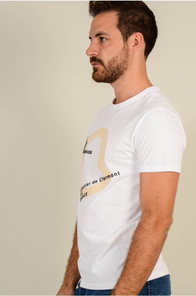 Moncler T-Shirt mit Schriftzug in Weiß