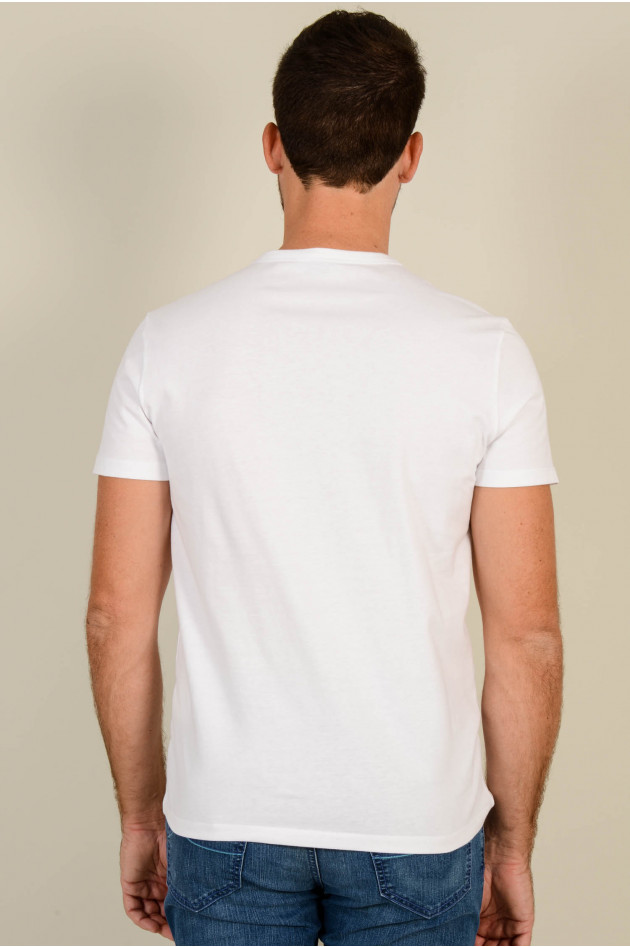 Moncler T-Shirt mit Schriftzug in Weiß