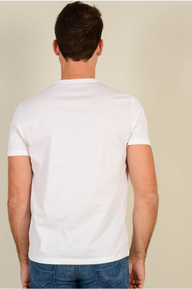 Moncler T-Shirt mit Schriftzug in Weiß