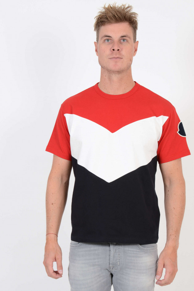 Moncler T-Shirt in Navy/Rot/Weiß