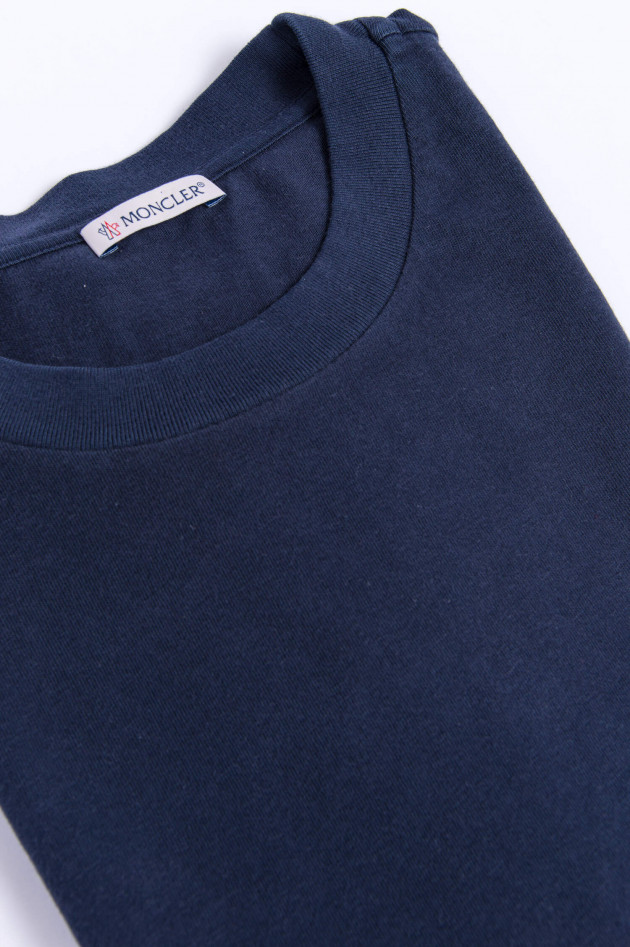 Moncler Jersey T-Shirt mit Schriftzug in Navy