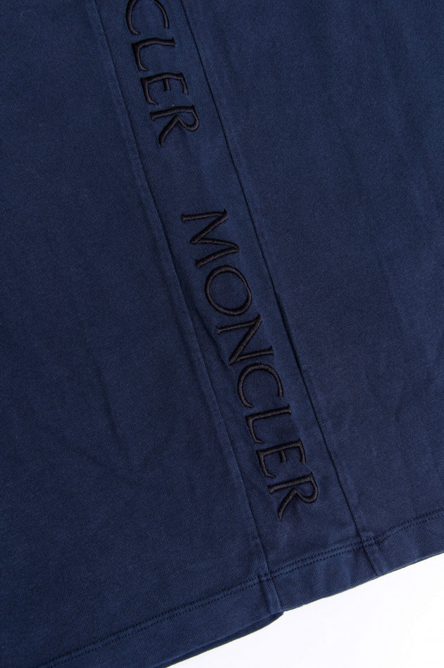 Moncler Jersey T-Shirt mit Schriftzug in Navy