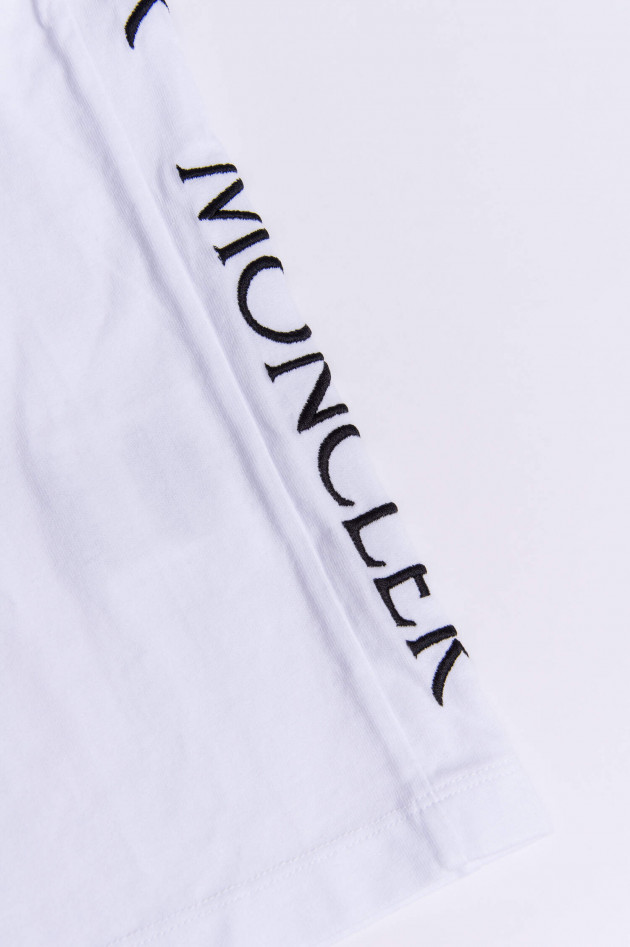 Moncler Jersey T-Shirt mit Schriftzug in Weiß