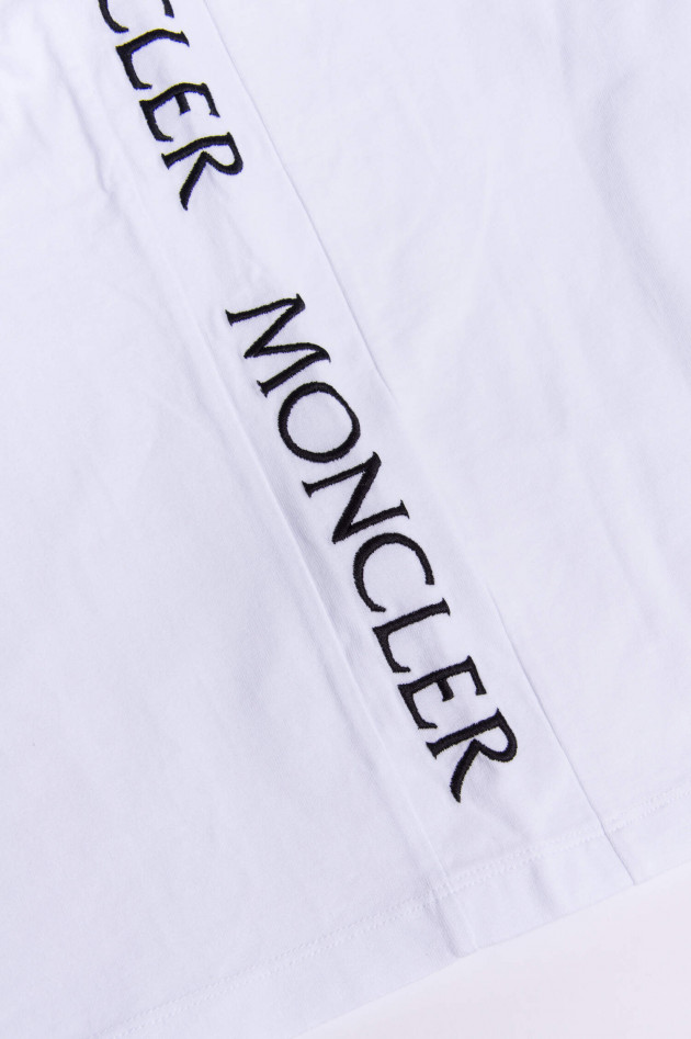 Moncler Jersey T-Shirt mit Schriftzug in Weiß