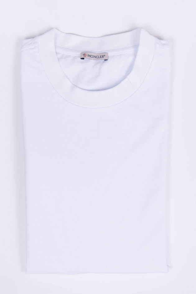 Moncler Jersey T-Shirt mit Schriftzug in Weiß